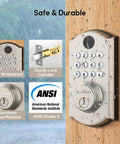 Legit Heavy Duty Fingerprint Door Lock For Front Door Storing 100 Fingerprints 50 Pin Codes And Two Spare Keys Smart Keyless Entry Deadbolt with IP54 waterproof rating.