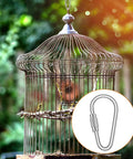 Birdcage with a 15 Pack Small Locking Carabiners With Twist Lock For Keychains And Leashes Stainless Steel D Ring Clip illustration