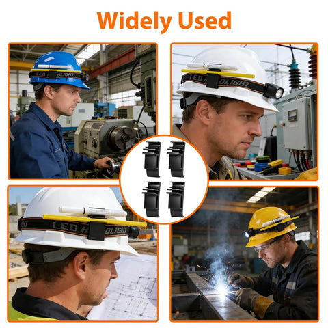 4 Pack Hard Hat Pencil Holder Clip 3 In 1 Universal Accessory For Carpenters Pencils And Markers in use by workers
