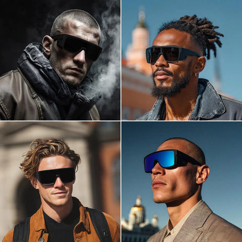 Snag Up Ridiculously Light TR90 Side Shield Sunglasses Built Tough For Big Wide Heads With Classic Matte Black Design And Genuine UV400 All Day Sunblock Coating