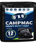 Ultra Tough Waterproof Tarp 6x8 Feet 12 Mil Thick for Outdoors and DIY Projects folded with grommets visible