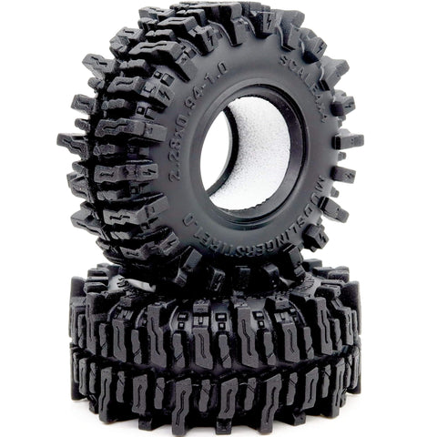 1.0 Crawler Tires 58mm Tall 1.0 Inch Mud Slingers Soft Sticky Compound For RC 1/24 SCX24 And 1/18 TRX4M Upgrades