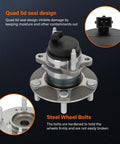 Premium Rear Wheel Hub Bearing Assembly 512436 For 2010 To 2013 Kia Forte Koup Forte5 And Forte Easy DIY Kit with quad lid seal and steel bolts