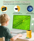 Kids 1000X Digital Microscope With 1080P HD Screen Handheld Science Toy connected to PC, yellow plastic, for leaf close-up viewing