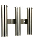316 Stainless Steel Triple Tube Fishing Rod Rack, Wall Or Side Mount Rod Holder Bracket with three vertical tubes.