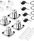 Heavy Duty Cabinet Drawer Locks With Keys Four Pack Snug And Secure Three Quarter Inch Cylinder Fit For Home Storage, galvanized steel locks with keys.