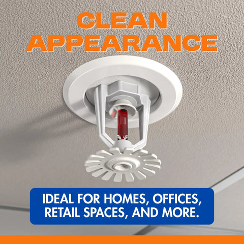 Replacement Outer Trim Ring for Recessed Fire Sprinkler Escutcheon featuring 1-7/8 inch inner opening and 2-15/16 inch outside diameter in ceiling.