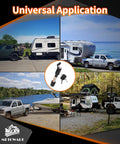 Collage showing Five Eighth Inch Locking Trailer Hitch Pin Anti Theft Receiver Lock installed on various towing vehicles.