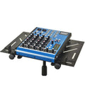 Flat Top Laptop Shelf For Mic Stands With Ventilated Design And Adjustable Tabs For Laptops Tablets Mixers Controllers Solid Dope Mount