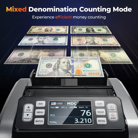 Mixed Denomination Money Counter For Businesses With Multi Currency Support And Value Counting That Counts Fast Like A Boss