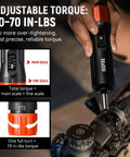 All-In-One 46-Piece Torque Screwdriver Kit With 1/4 Inch Drive, Adjustable 10-70 In-Lbs, Includes 40 S2 Bits And 5 CR-V Nut Drivers, Portable Case For Electronics, Bike, DIY And Repair, Orange used on bike scope adjustment