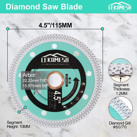 4.5 Inch Diamond Tile Blade With X Mesh Ultra Thin Cutting Disc for porcelain ceramic tile marble granite and artificial stone