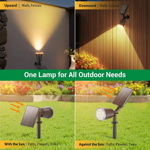 Heavy Duty Solar Spot Lights Outdoor Waterproof Featuring Slick Adjustable Heads And Boss Tier Battery Life For Smooth Garden Yard And Walkway Landscape Accent Lighting