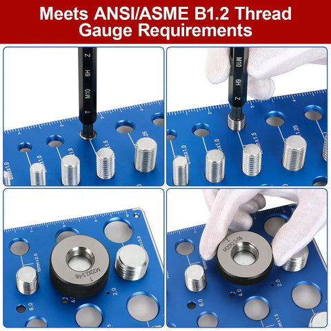 59 Nut And Bolt Thread Checker With Full Size Bolt And Nut Sizer Gauge 22 Standard And 22 Metric 15 Drill Bit Holes