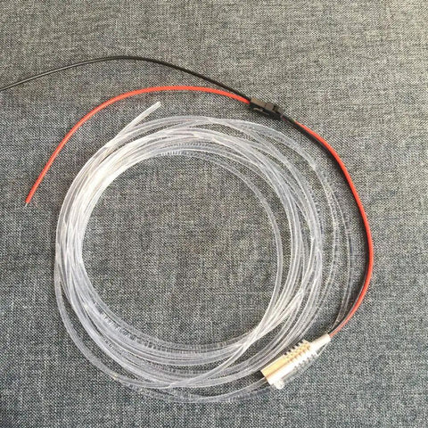 Plug And Play Side Glow PMMA Optic Fiber Cable Set With 12V 1.5W LED Light Source, 16ft Fiber, Aluminum Illuminator, Red For Home And Car DIY Decor, Ambient Accent Lighting Kit