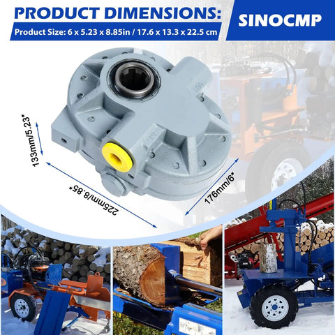 11 GPM Hydraulic PTO Pump High Flow 540 RPM 2500 PSI with SAE 16 inlet and SAE 12 outlet for log splitter and scissor lift equipment.