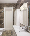 Bathroom featuring All In One Bathroom Set With 3 Light Vanity Bar Towel Bar Towel Ring Robe Hook And Toilet Paper Holder In Polished Chrome Finish Vintage Modern Style For Quick Affordable Bath Updates.