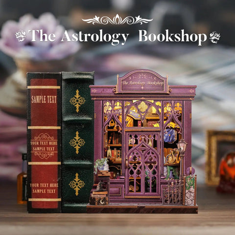 DIY Book Nook Kit For Beginners With The Astrology Bookshop Theme Miniature Scene On A Shelf Wooden Laser Cut Craft Kit Pre Colored
