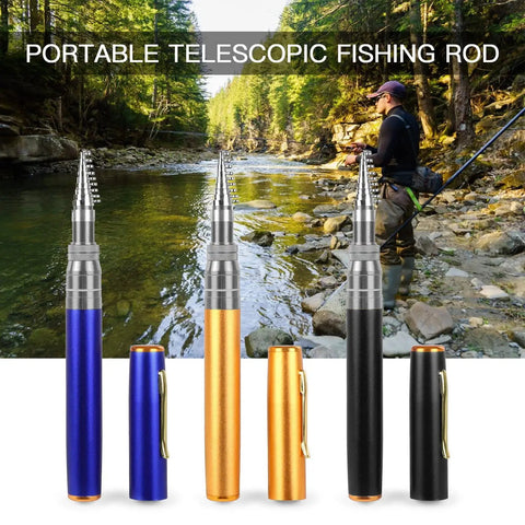 Pocket Size Pen Fishing Pole And Reel Combo For Travel Ultra Portable Telescopic Mini Rod With Micro Collapsible Design