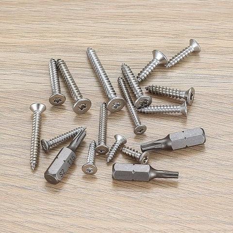 400 Pcs M3 M3.5 M4 Torx Head Self Tapping Wood Screws Pro Grade Assortment Kit In Stainless Steel With Pan Head And Flat Head Designs Includes 3 Bits