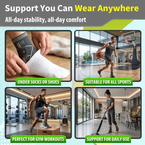 Ankle Brace With Strap For Pain Relief From Sprains And Plantar Fasciitis, Achilles Tendonitis Support, suitable for various activities