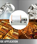 580W Tumbler Polishing Machine With 24Lb Drum, Mini Rotary Jewelry Polisher shown with jewelry and craft applications