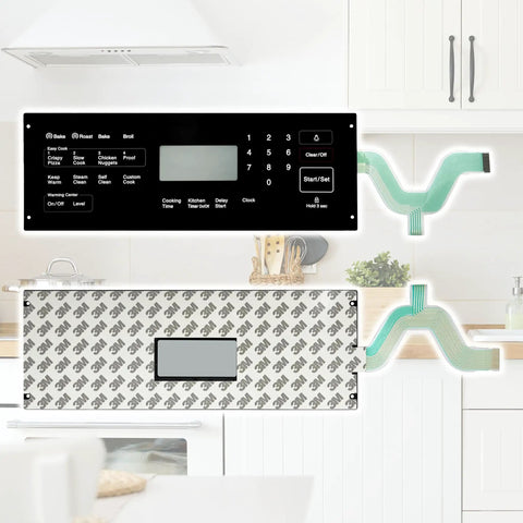 Easy Drop In Membrane Switch Touchpad For Samsung Stove Oven Replacement control panel with buttons and connector ribbons.