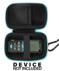 Heavy Duty Semi Hard Carrying Case For Laser Distance Meter With Two Bubble Levels, open with mesh pocket and soft lining.