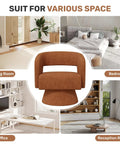 Swivel Accent Chair Set Of 2 In Soft Chenille, Modern Barrel Chairs with round arms, shown in various rooms for versatility