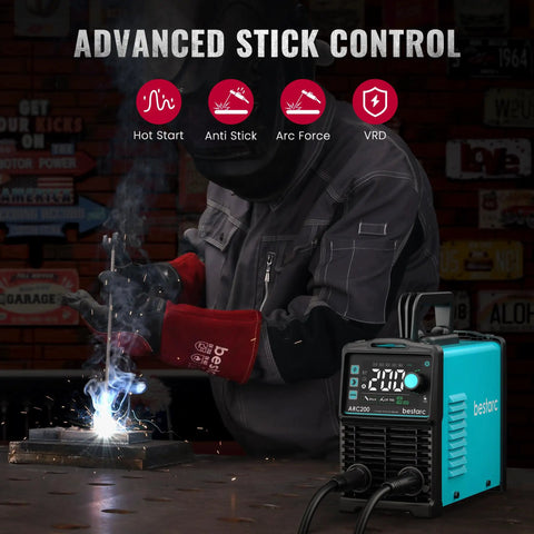 Welder using Beefy Stick Welder 200 Amps With Large LED Display Arc Lift TIG Welding Machine Dual Voltage 110V 220V IGBT Inverter