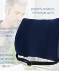 Premium Ergonomic Lumbar Support Cushion For Office Chair And Car Seats provides superior lower back pain relief with adjustable strap.