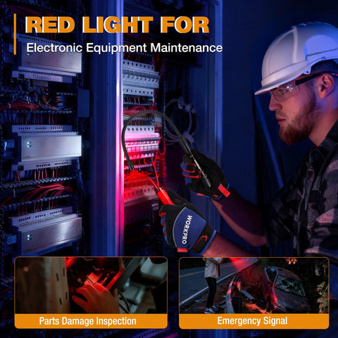 Multi-Functional Rechargeable Work Light With Flexible LED Flashlight And Telescoping Magnetic Pickup Tool 3 Light Modes White Red UV Great Gift For Men Dad Husband DIY Enthusiasts