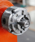 Top Tier Crown Drive Center With Spring Loaded Point fits most four jaw chucks, showing multitooth design for secure timber grip.