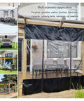 Tough As Nails Gazebo Side Panels Straight Up Waterproof Clear PVC Tarp Curtains in use for patio enclosure.