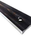 18-inch anodized aluminum straight edge with hole; side view.