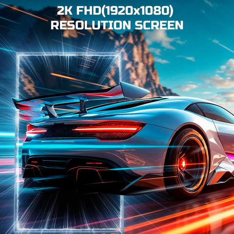 Top Notch 37 Inch Black Digital Signage Display Packing Crisp Fhd Graphics And Android 11 shown on a futuristic racing car backdrop.