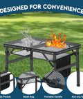 Small Folding Grill Table For Camping And Outdoor Cooking Portable BBQ Ready Picnic Stand With Three Height Settings