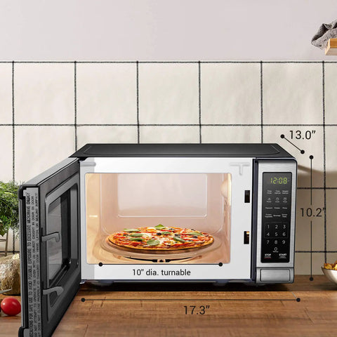 Compact Stainless Steel Countertop Microwave Oven 0.7 Cubic Feet 700 Watts With Quick Hit Presets One Touch Express Start And Clear Led Panel A Zero Hassle Kitchen Essential That Hits The Spot Every Time