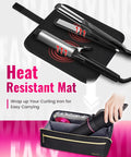 Shark FlexStyle Hair Tools Travel Bag With Wide Open Design And Heat Resistant Mat showing curling iron and compartment