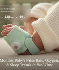 Dream Sock Smart Baby Monitor With Real Time Pulse Rate And Oxygen Alerts Easy Peace Of Mind For Busy Parents And Baby Sleep Insights And Real Time Alerts For Safer Nursery Night And Day. Baby foot with monitor sock showing live health readings
