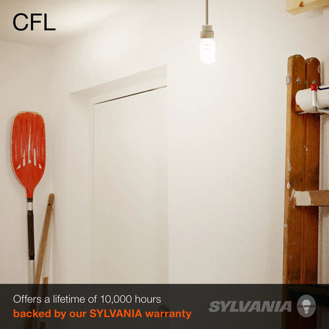 Single CFL bulb glowing, illustrating Six Pack Of Twist Cfl Light Bulbs Giving Off Cozy Soft White 2700K Glow With 1600 Lumens Brightness.