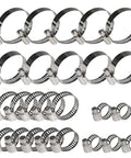 Get This Cool 25 Piece Stainless Steel Hose Clamp Set With Worm Gear Design Perfect For Auto And Home Jobs Ranging From Quarter To Two Inches. assorted worm gear hose clamps, 304 stainless steel, sizes 1/4 to 2 in