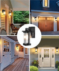 Dusk To Dawn Outdoor Light With GFCI Outlet Bubble Glass Exterior Wall Mount Fixture illuminating various porches and garages