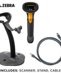 Beefy Corded Handheld Barcode Scanner Kit With Gooseneck Stand And USB Cable Twilight Black LS2208 Standard Range Laser Scanner For Retail And Warehouse Use