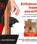 No Fuss Heavy Duty Keyless Gate Lock With Real Two Way Access Fence Latch Straight Up Easy Install For Wood Or Vinyl Home Security Badass Theft Protection Foolproof Two Pack, close-up view on wood fence post.
