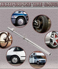 Dual Head Truck Tire Pressure Gauge With Plastic Scale Plate, Zinc Alloy Heads, Push Pull Chucks For Outer And Inner Wheels, 30 Degree Reverse Head For Tight Valves, Hanging Ring For Easy Storage, Precise Pressure Readouts on truck and car tires