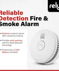Battery Operated Smoke Alarm With Photoelectric Sensor, Compact 4 Inch Smoke Detector For Home Fire Protection, Easy Setup