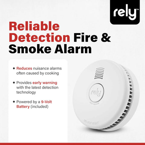 Battery Operated Smoke Alarm With Photoelectric Sensor, Compact 4 Inch Smoke Detector For Home Fire Protection, Easy Setup