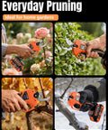Cordless Electric Pruning Shears With Dual Cutting Modes Up To 1.6 Inches used in garden trimming flowers and branches.