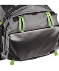 BackLight Elite 45L Camera Daypack For DSLR And Mirrorless Gear, Rugged Grey material, front pocket view.